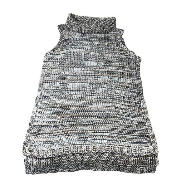 Cliche Sleeveless Turtleneck Sweater Sz XL Wool Blend Oversized Long Top - Picture 9 of 9